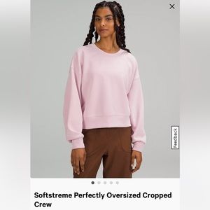 Softstreme Perfectly Oversized Cropped Crew, size 6, color:Pink Peony, lululemon